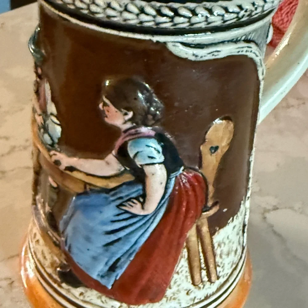 Vintage Ceramic Beer Stein with Handle